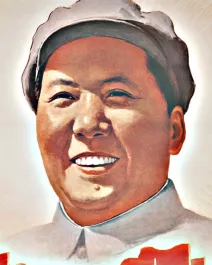 Portrait of Mao Zedong from propaganda poster