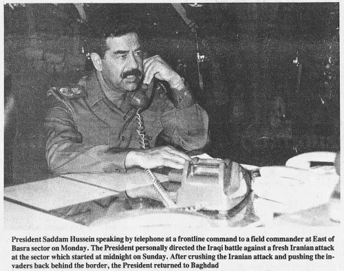 Saddam on the Phone in 1988